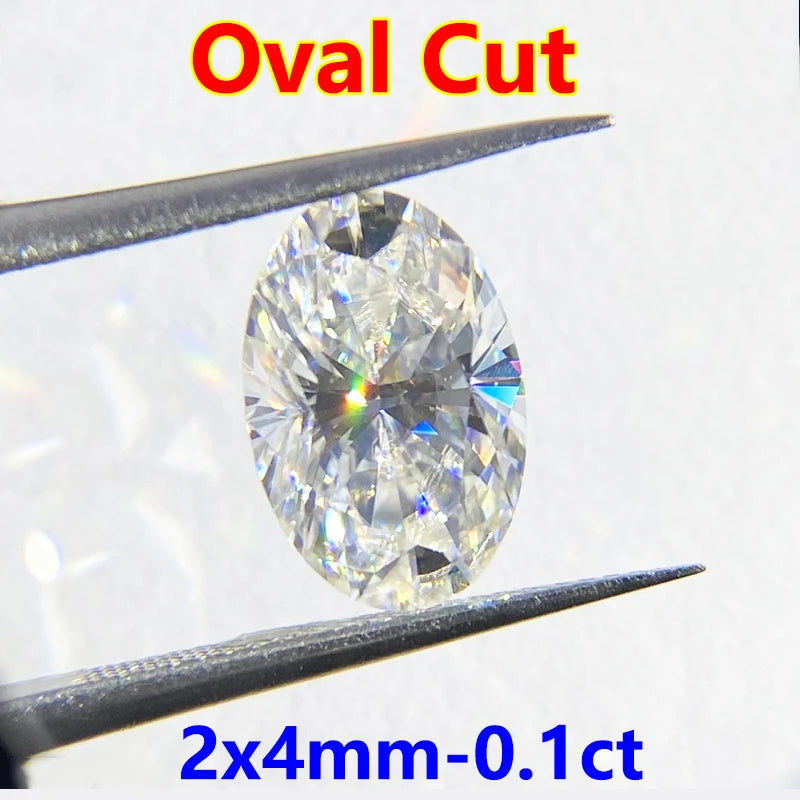 DJMAX 0.1-30ct Rare Oval Cut Moissanite Loose Stone D Color Lab Grown Super White Certified Ellipse Oval Moissanite Diamond