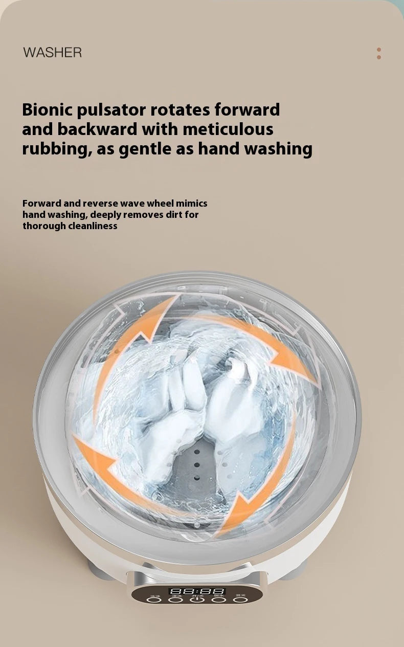 Mini turbo washing machine 3L fully automatic small USB charging portable sock and underwear specific washing machine.
