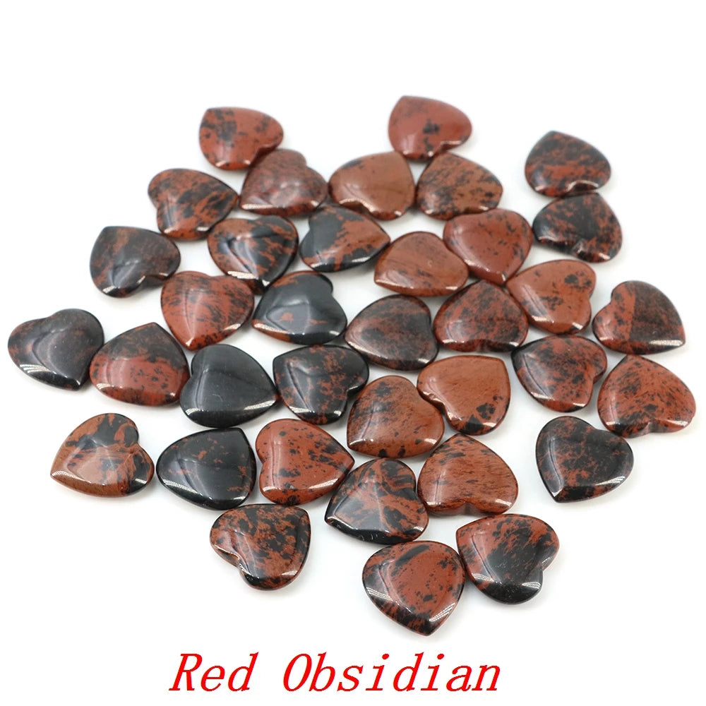 Lots Wholesale Gem Heart Shape LOVE 20MM Natural Crystal Amethyst Agate Bead Healing Reiki Natural Stone Gift Supplies
