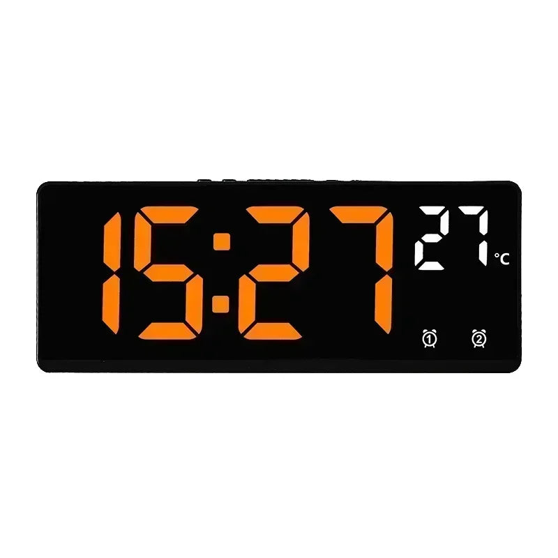 Voice Control Digital Alarm Clock Temperature Dual Alarm Snooze Desktop Table Clock Night Mode 12/24H LED Clock Watch Desk