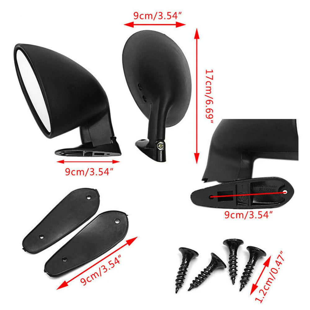Pair California Style Racing Mirrors Universal Classic Rearview Mirror Custom Car Door Side Wing Mirrors For Cars Replacement