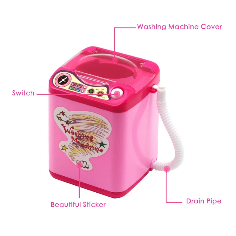 Washing Machine Toy Mini Electric Makeup Brush Cleaner Automatic Cleaning Washing Machine Play Home Toy Coffee Mixer