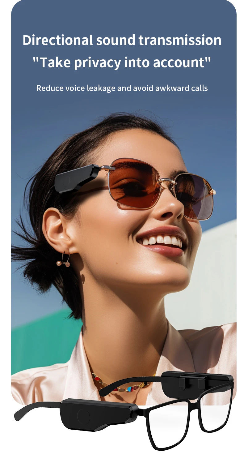 Wireless Headphones for External Glasses Headphones Bluetooth 5.3 Stereo Headset Noise Reduce Handsfree Call Touch Headset