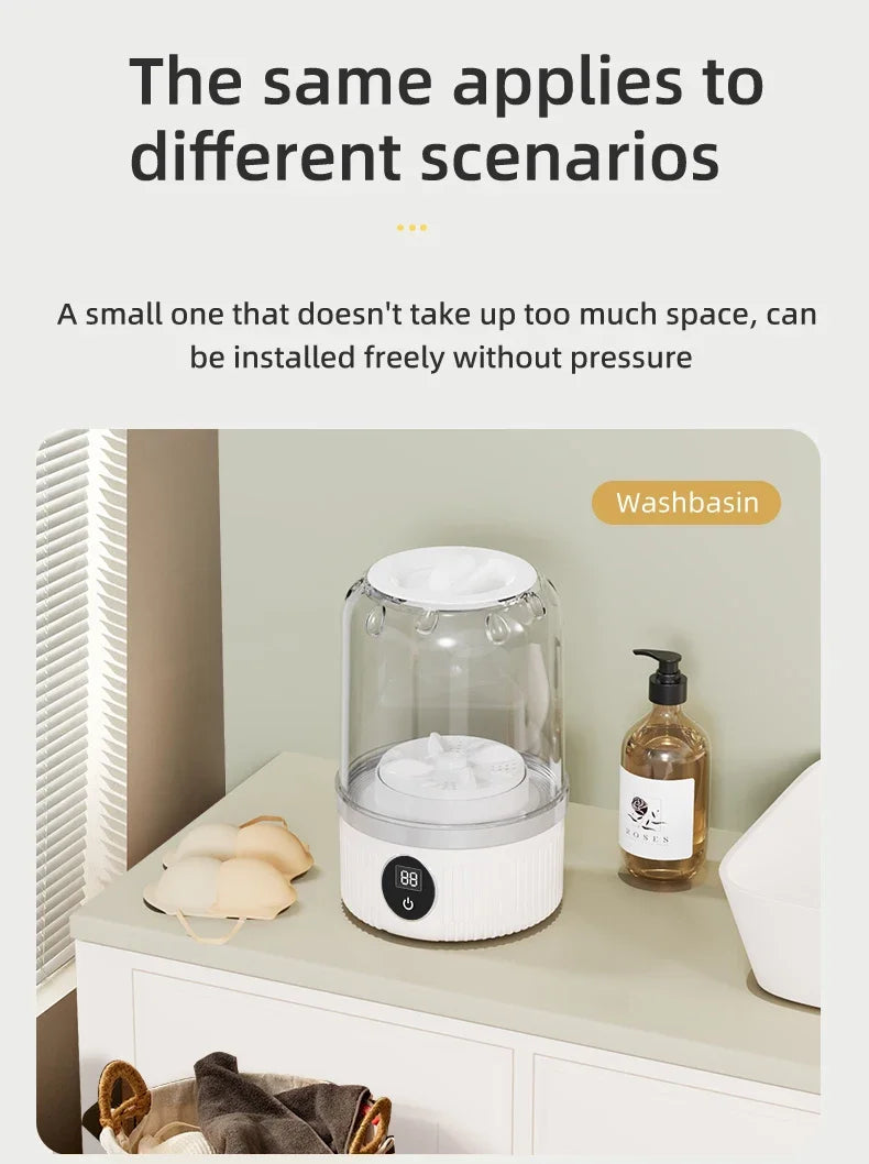 Wireless washing machine portable underwear cleaner 1L mini Socks Washing Machine Dehydratable Laundry Bucket