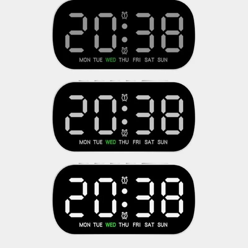 Digital Alarm Clock USB Powered Temperature Date Week Dual Alarm Night Mode Snooze Clock 5 Levels of Brightness 12/24H LED Clock