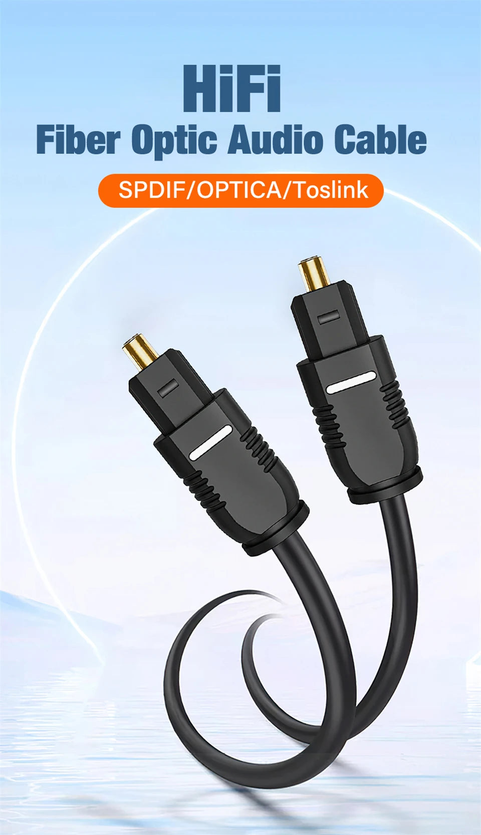Digital Optical Audio Cable Toslink SPDIF Coaxial Cable 1m 2m 3m 5m 10m for Amplifiers Blu-ray Xbox 360 PS4 Soundbar Fiber Cable