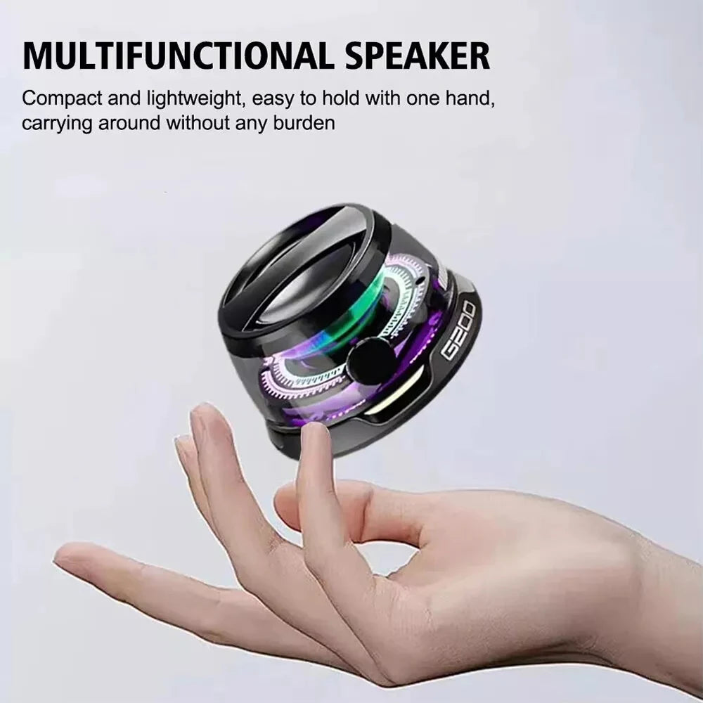 Outdoor Magnetic Bluetooth5.3 Speaker Wireless Portable Mini Travel Stereo Speaker with RGB Color Light and Phone Holder for Ios
