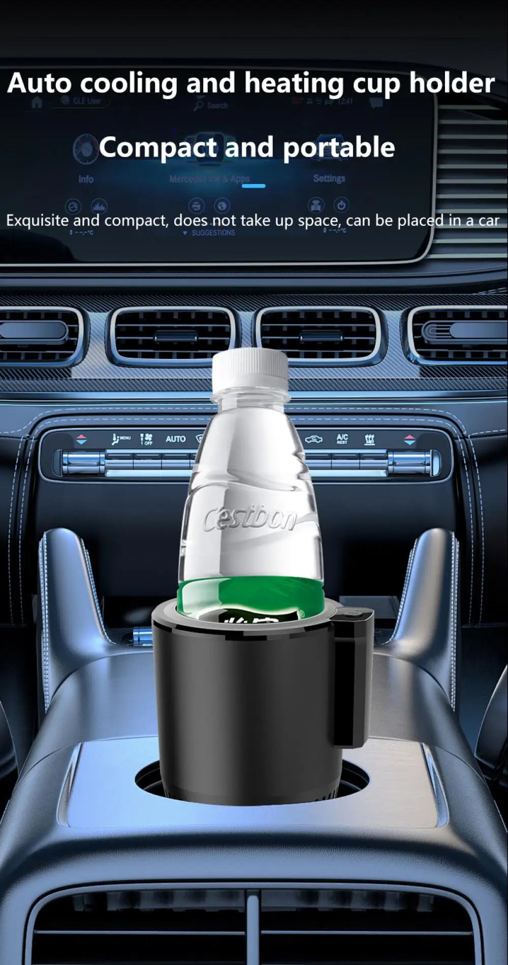 Car Heating Cooling Cup 12V and 24V 36W 2-in-1 Car Office Cup Warmer Cooler Smart Cup Mug Holder Beverage Drink Refrigerator