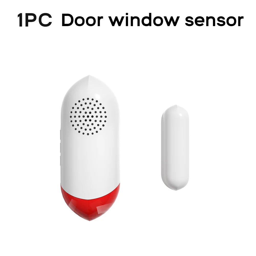Tuya Smart WiFi Door Window Sensor 100dB Siren LED Flashing Light Smart Life App Control Wireless Home Safety Security Alarm