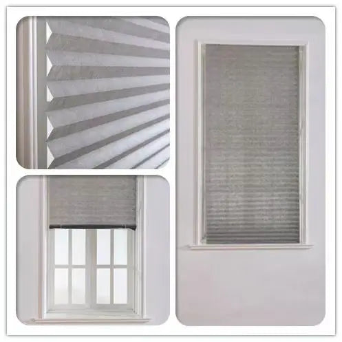 Easy to Install Light Filtering Pleated Paper Shades for Window Temporary and Portable Blinds with Clips Roman Zebra
