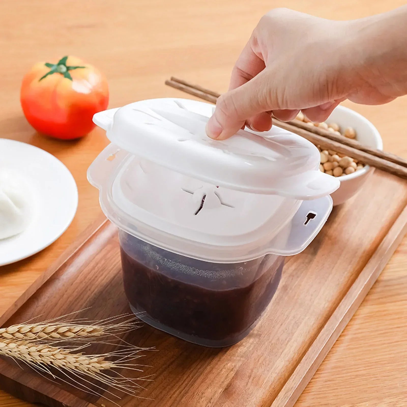 Food gradePP microwave rice cooker multifunctional rice washing and draining quick cooking lunch box suitable for office workers