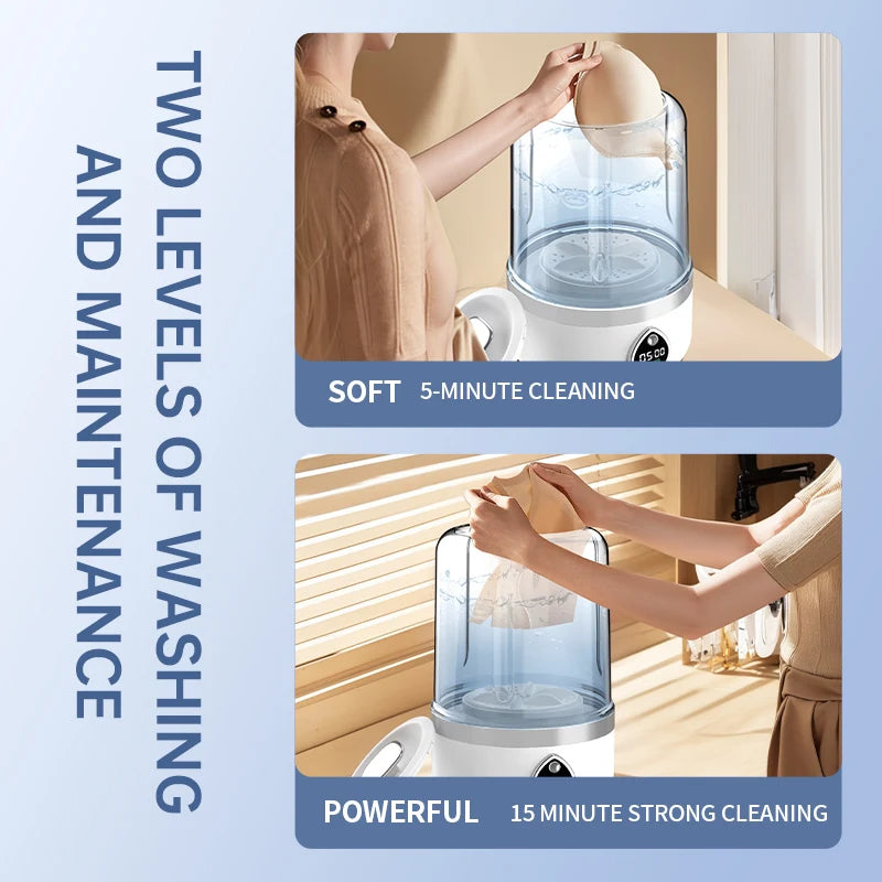 Mi Portable Wireless Washing Machine Underwear Cleaner 1.5L Mini Socks Washing Machine With LED Laundry Bucket
