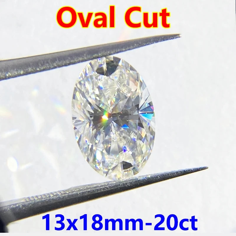 DJMAX 0.1-30ct Rare Oval Cut Moissanite Loose Stone D Color Lab Grown Super White Certified Ellipse Oval Moissanite Diamond