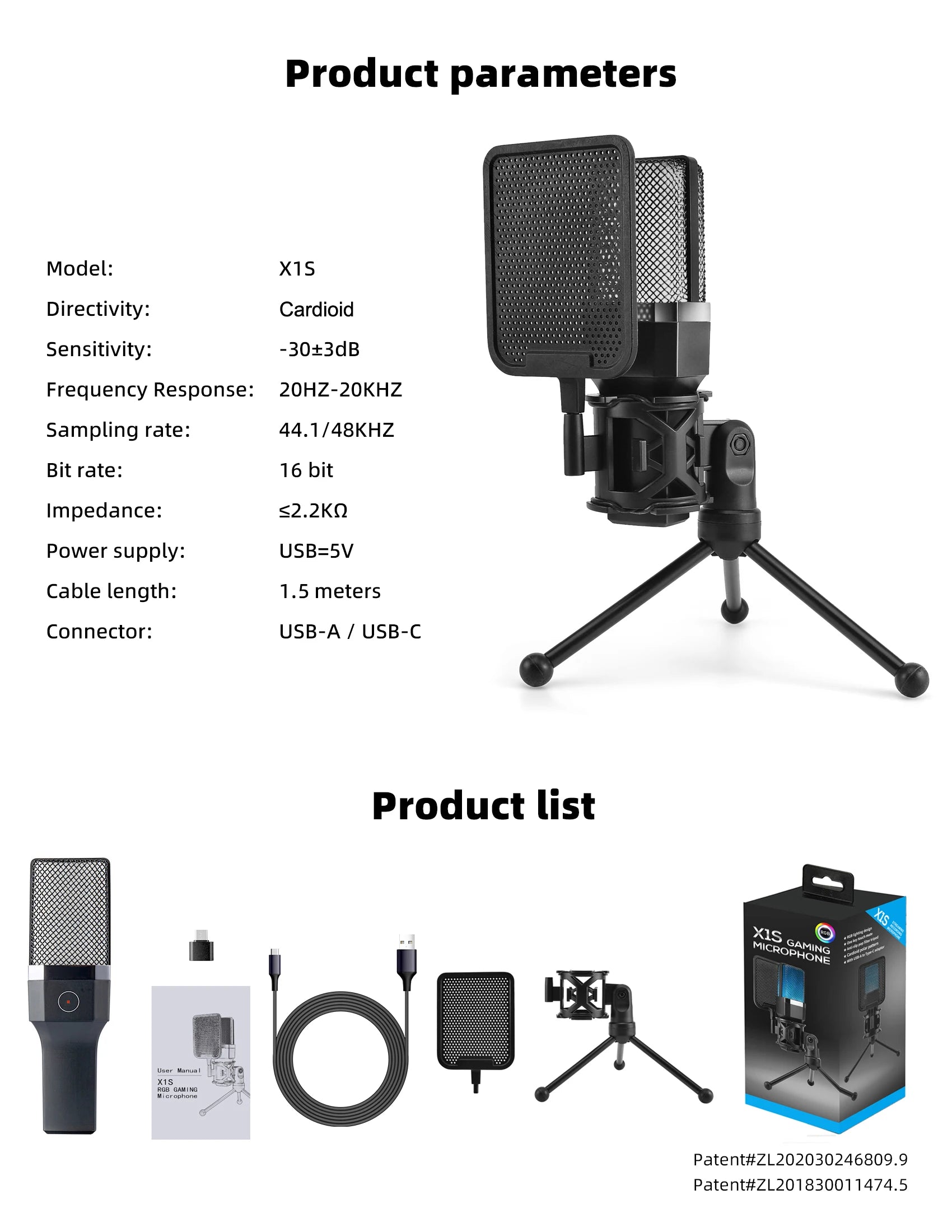 Gaming Computer Professional Condenser Microphone Mic PC Laptop USB Wired Live Streaming Podcast Studio Mike Kit Gamer Karaoke