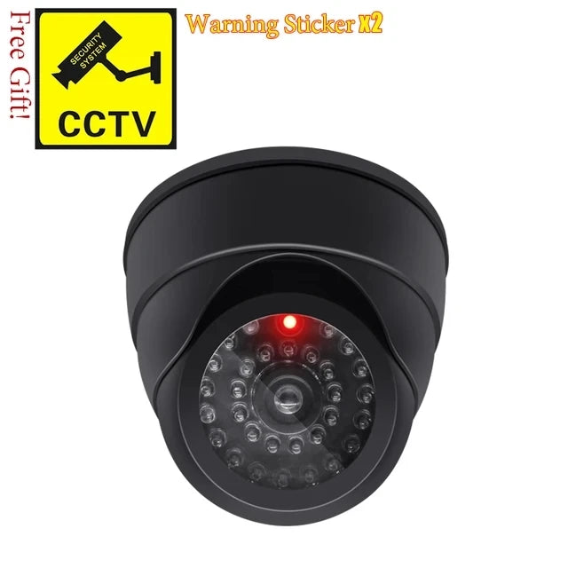 Creative Flashing Led Fake Camera Black Plastic Dome CCTV Dummy Camera Surveillance Security System Power Via AA Battery