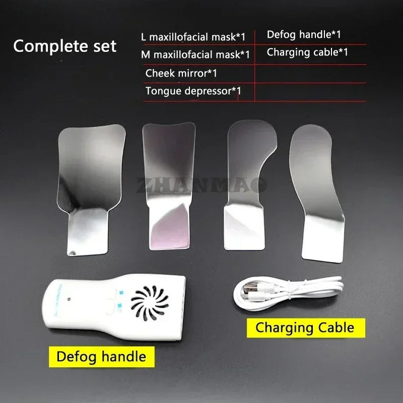 Orthodontic Mirror with Light, Anti Fog, Double-sided Stainless Steel Reflector for Orthodontic Photography