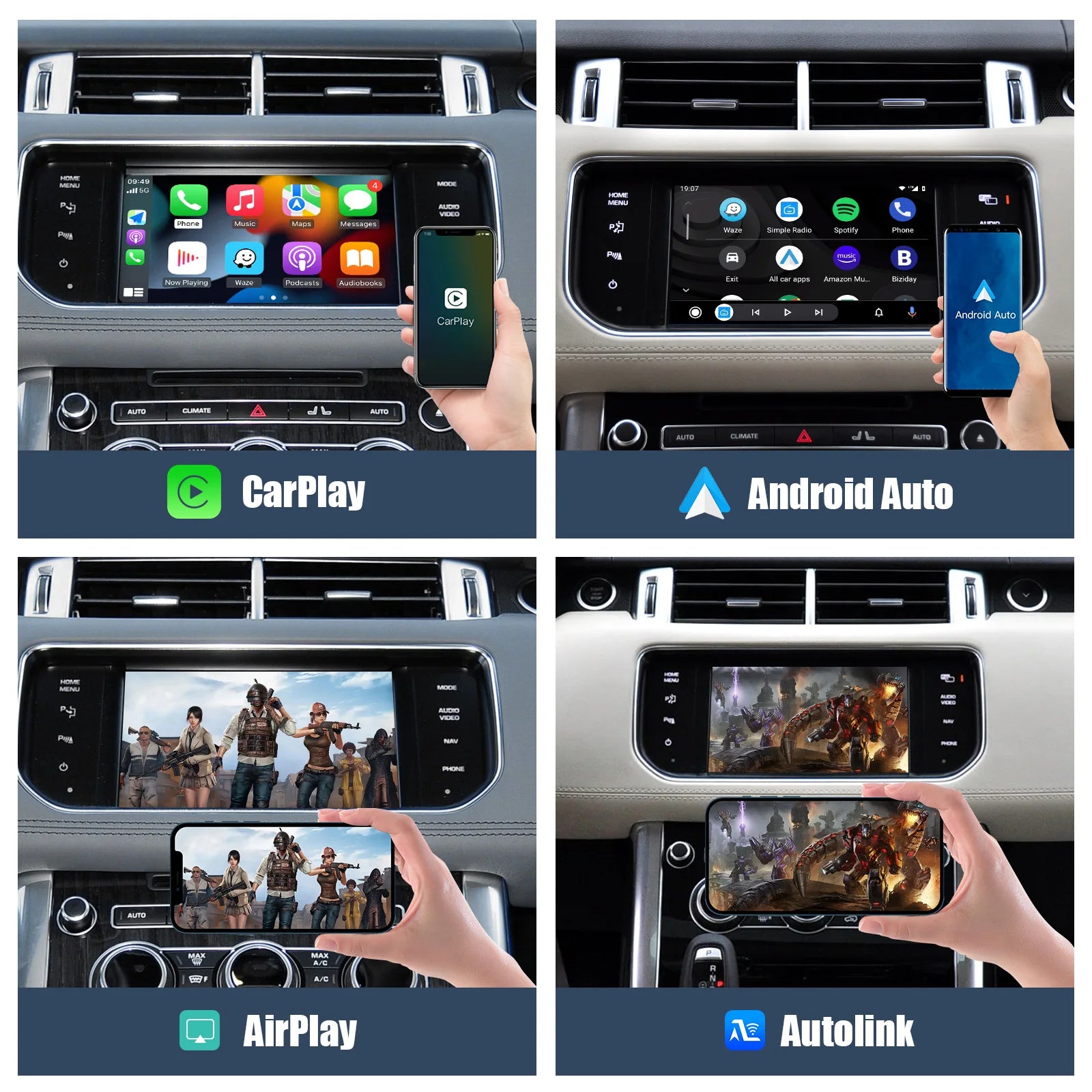 CARABC Wireless Carplay Android Auto For Land Rover Jaguar Discovery 4 Evoque Freelander 2 XE XF XJL Mirroring Decorder Box