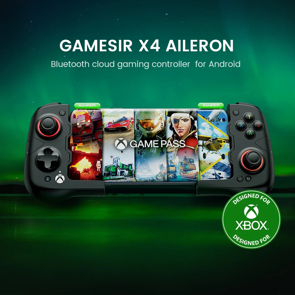 GameSir X4 Aileron Bluetooth Mobile Phone Gamepad Xbox Authorization Gaming Controller with Hall Effect, Portable joycon