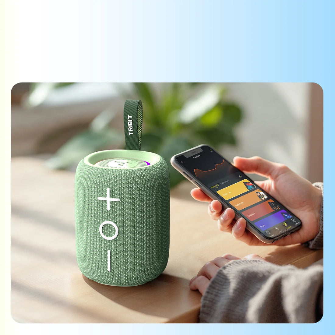 TRIBIT New StormBox Mini+ Portable Bluetooth Speaker,12W Power 360° Sound With XBass, LEDs, APP Control, IPX7 Waterproof Outdoo