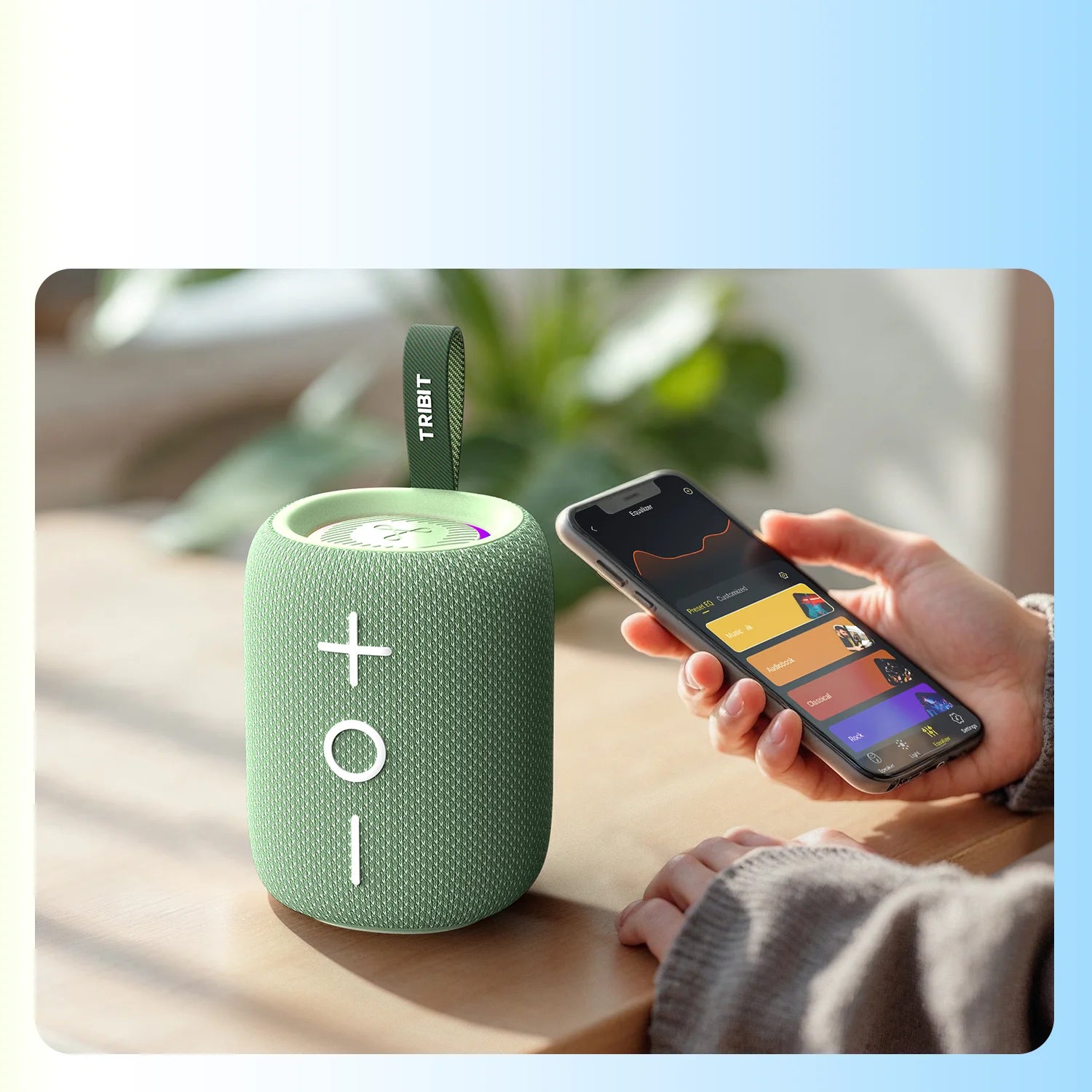 TRIBIT New StormBox Mini+ Portable Bluetooth Speaker,12W Power 360° Sound With XBass, LEDs, APP Control, IPX7 Waterproof Outdoo