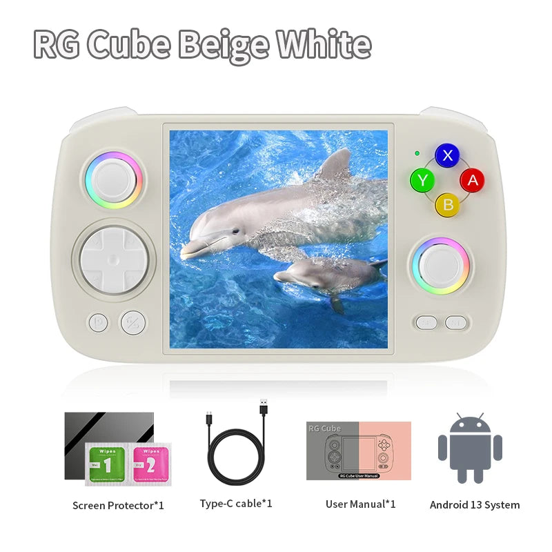 Anbernic RG Cube Handheld Game Console 3.95'' IPS Multi-touch Screen T820 Android 13 RGB Joystick 5200mAh Video Gaming Consoles