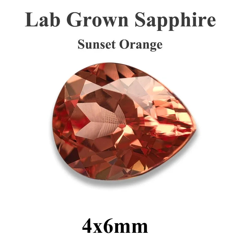 Lab Grown Sapphire Pear Cut Multiple Colors Available VVS1 Gemstone DIY Jewelry Making Materials with Selectable Certificate