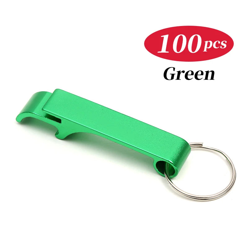 10-100PCS Custom Keychain Personalized Bottle Opener Customized Key Ring Mini Beer Can Kitchen Bar Tools Accessories Gift