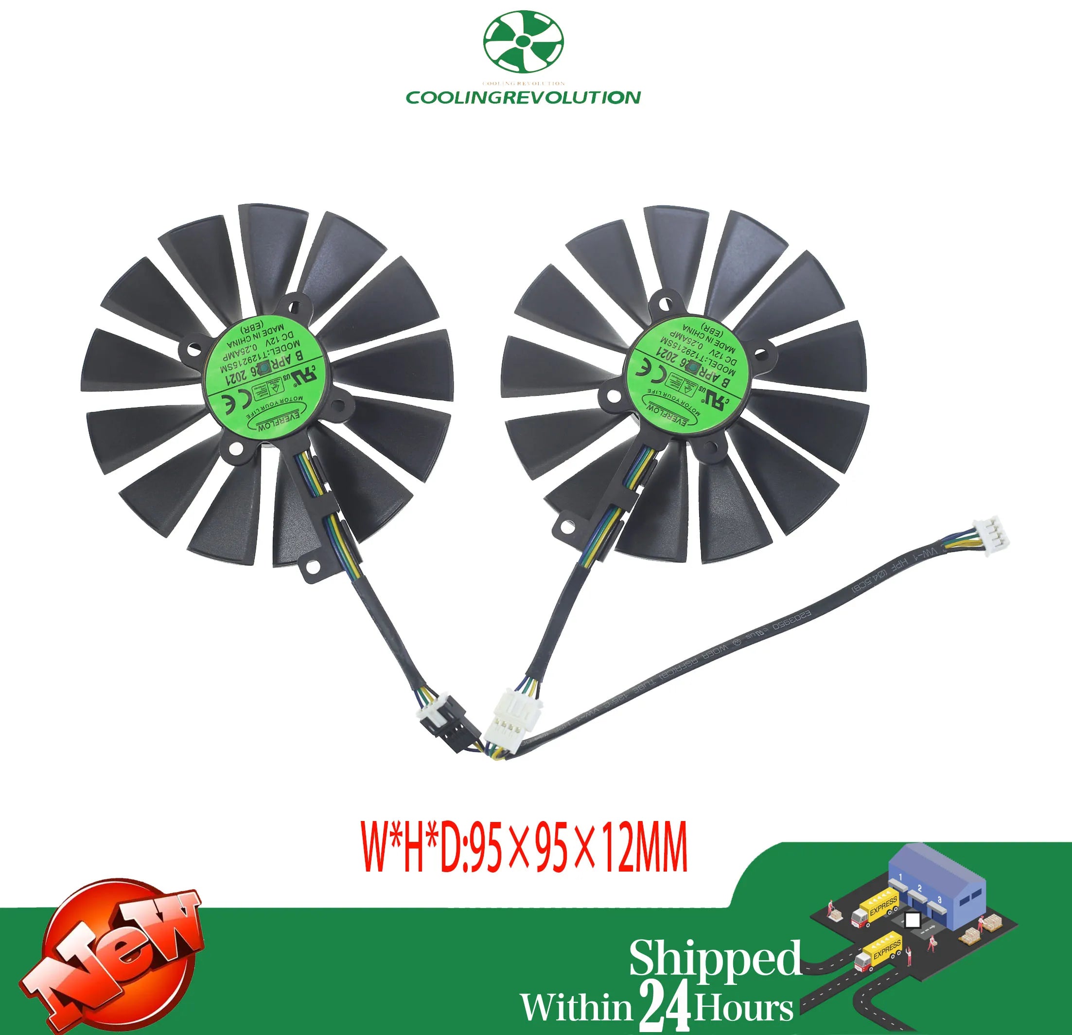 T129215SM 95mm Cooler Fan For ASUS STRIX RX 470 580 570 GTX 1050Ti 1070Ti 1080Ti Gaming Video Card Cooling Fan