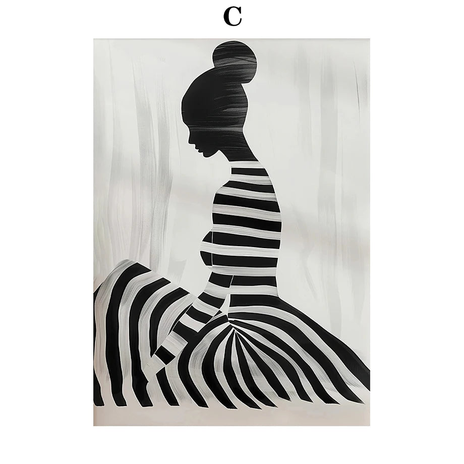 Abstract Dancer Wall Art Modern Women Minimalist Portrait Art Fashion Wall Art Canvas Painting Nordic Poster Room Decor