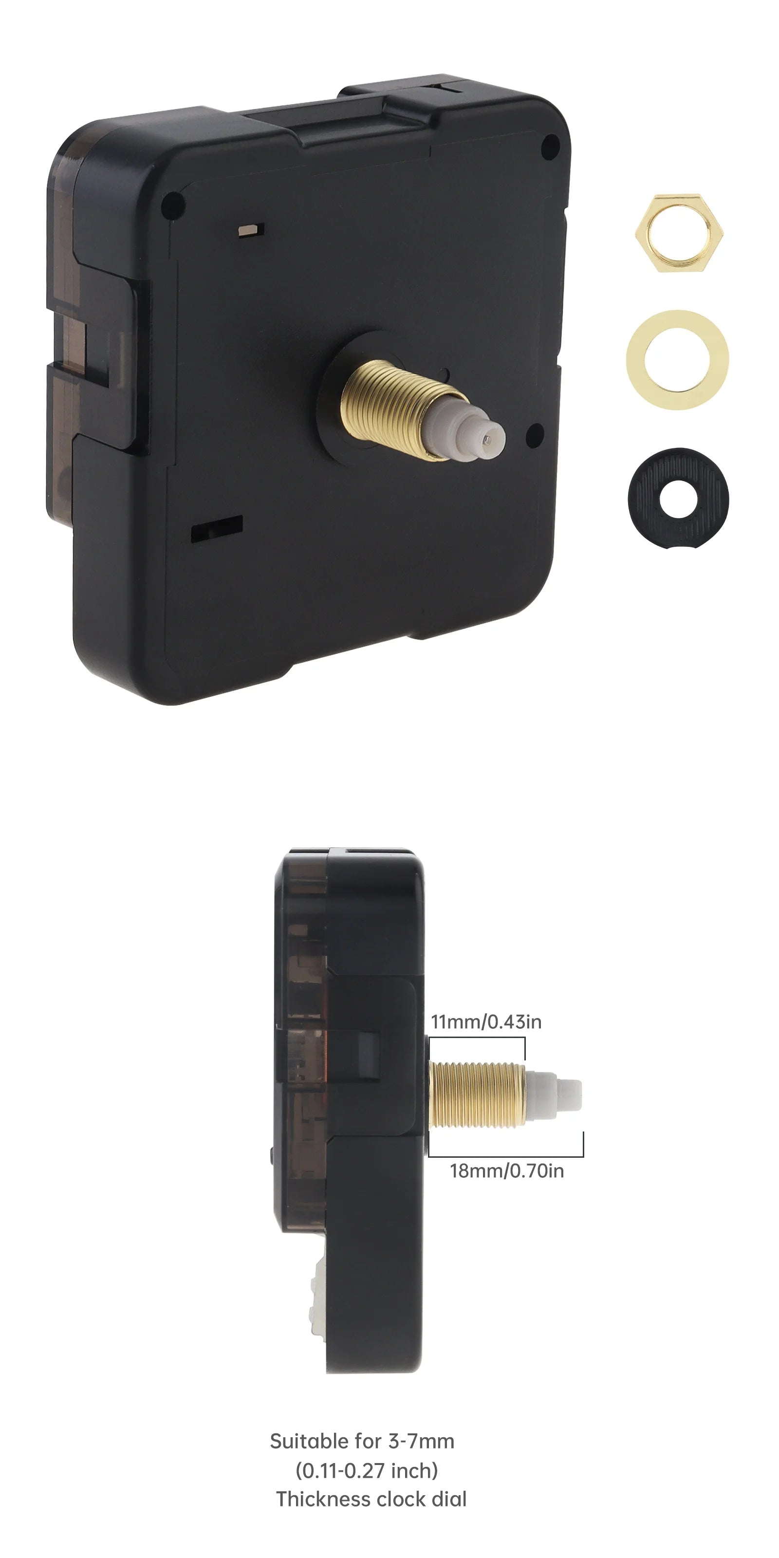 Quartz Battery Operated Silent Wall Clock Movement Mechanisms for DIY / Repair, Clock Parts Replacement