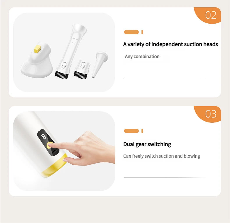 Multifunctional pet vacuum cleaner with advanced cyclonic technology for long lasting suction and pet hair removal