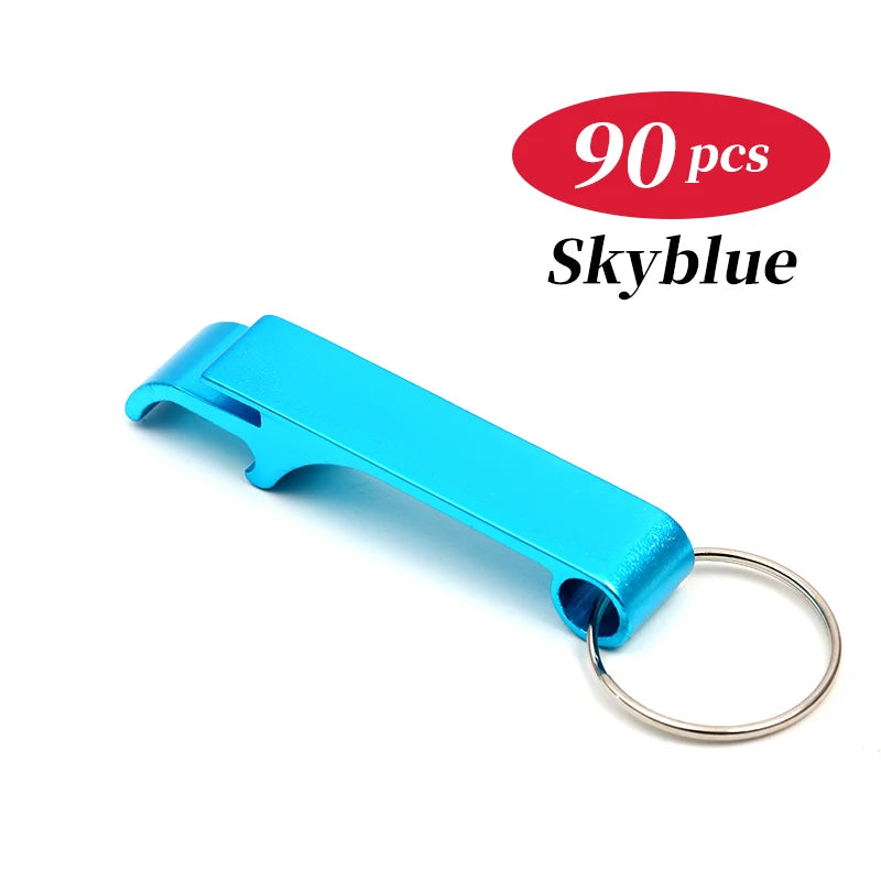 10-100PCS Custom Keychain Personalized Bottle Opener Customized Key Ring Mini Beer Can Kitchen Bar Tools Accessories Gift