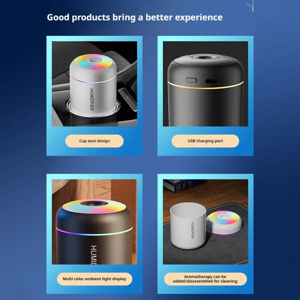 180ML Mini Air Humidifier USB Electric Aroma Diffuser Essential Oil Purifier Aromatherapy Mist Maker Lights For Car Home Bedroom