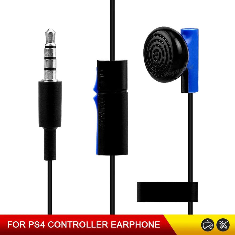 1PCS Game Headset With Microphone Mono Chat Earbud Headset for PS4 Controller Earphone Gaming Headphone Black Blue