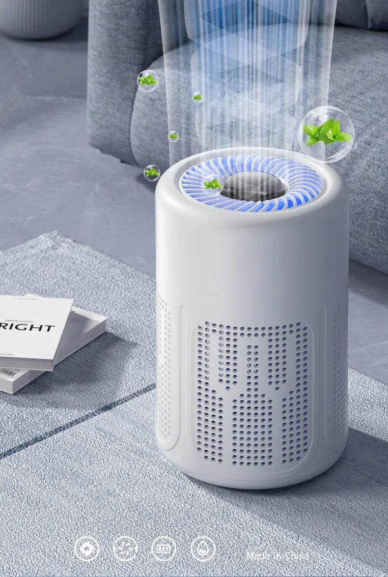 TINSOL New Mini Air Purifier HEPA Filter uses negative ion technology to eliminate formaldehyde odors smoke and dust particles