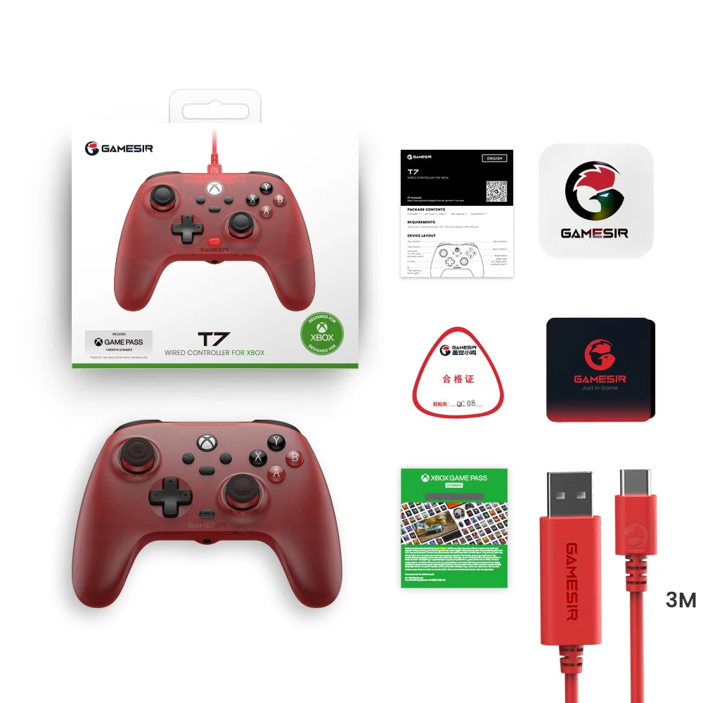 GameSir T7 Xbox Gaming Controller Wired Gamepad for Xbox Series X, Xbox Series S, Xbox One, with Hall Effect Joystick Trigger