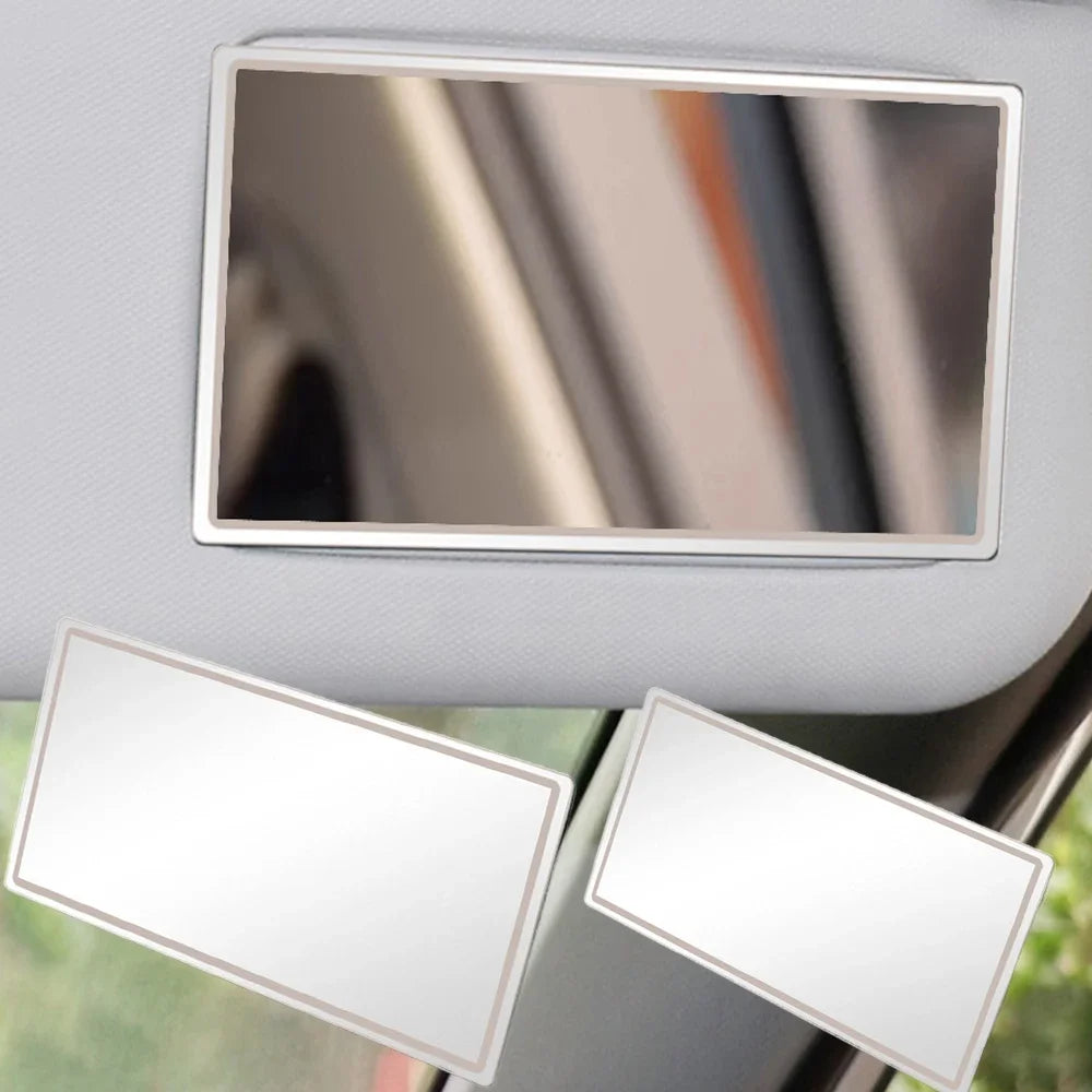 Stainless Steel Car Makeup Mirrors Portable Fall Prevention Automotive Sun Visor HD Polished Mirror Finish for Clear Imaging