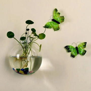 Wall Mounted Hydroponic Vase Betta Fish Tank Creative Acrylic Planter For Home Office Wall Decoration Space Saving Tools