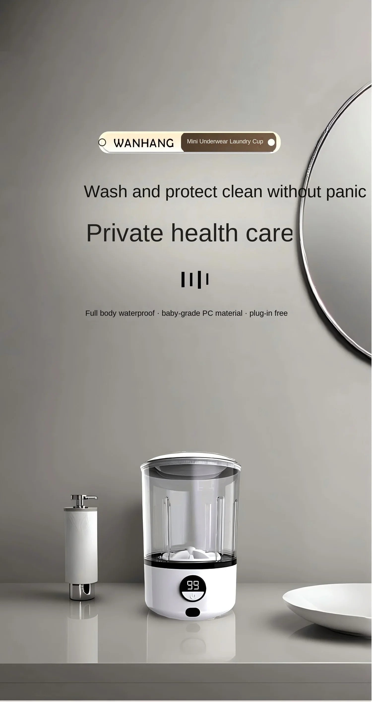 2L mini washing machine automatic portable turbo Led washing cup portable washing machine is suitable for underwear, underwear