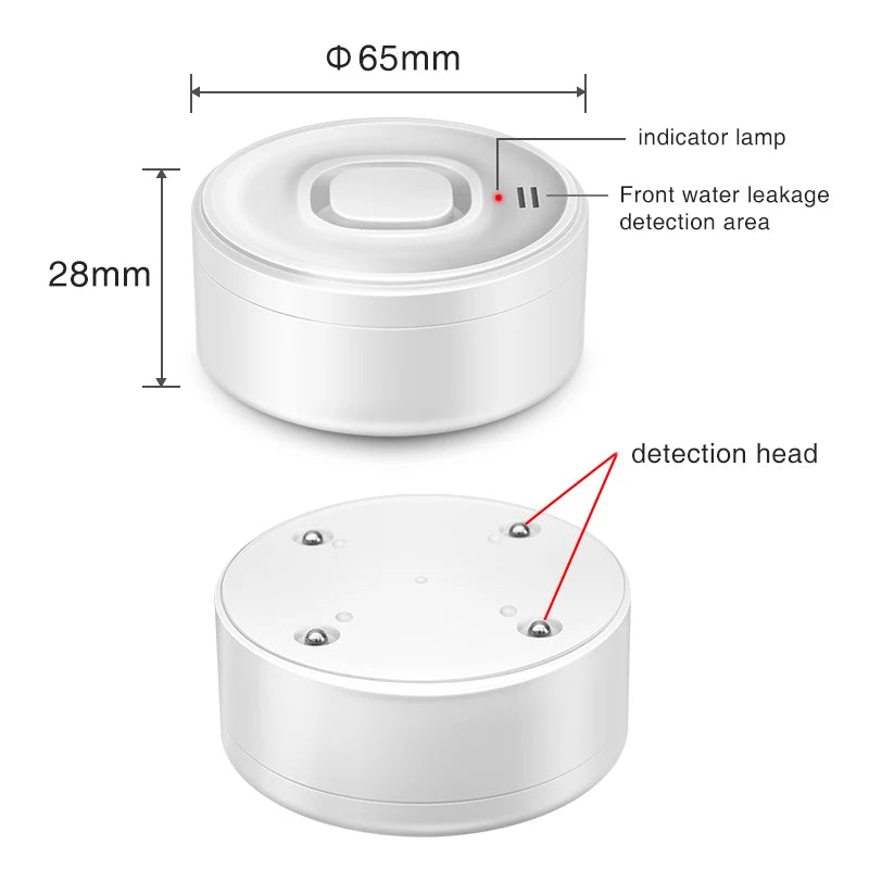 4Pack Water Leak Alarm Detector, 100dB Loud Alert Water Sensor, IP55 Waterproof, Sensitive Leak and Drip Alert, Easy Installati