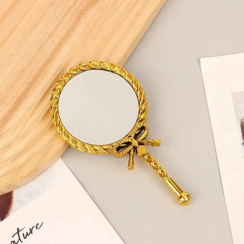 Handheld Makeup Mirror Round Portable Cosmetic Mirror European Mirror European For Dressing Room Home Use Professional Use