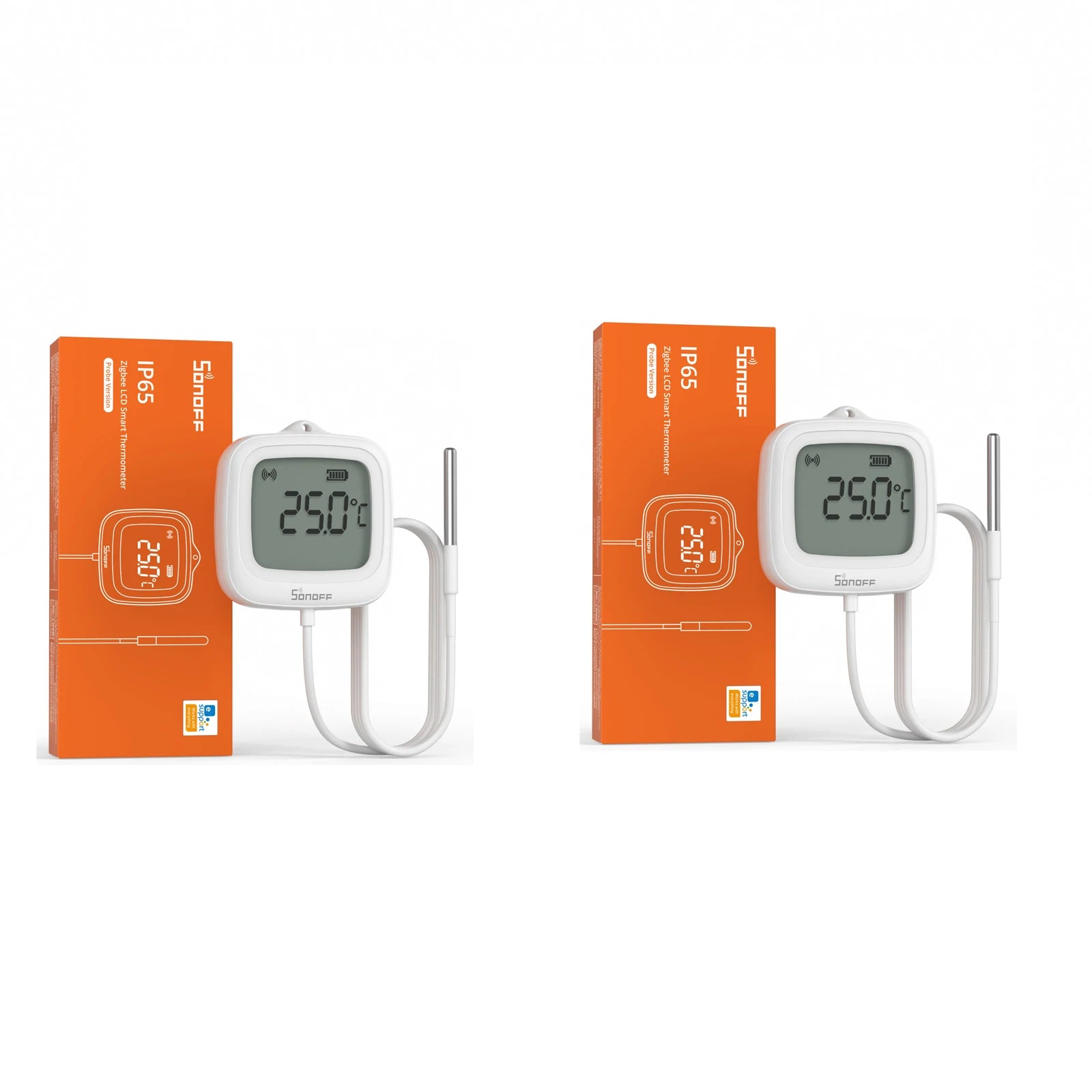 SONOFF SNZB-02LD IP65 Zigbee LCD Smart Thermometer With Probe Detect Pool Bathtub Fridge Freezer Liquid Temperature Measurement