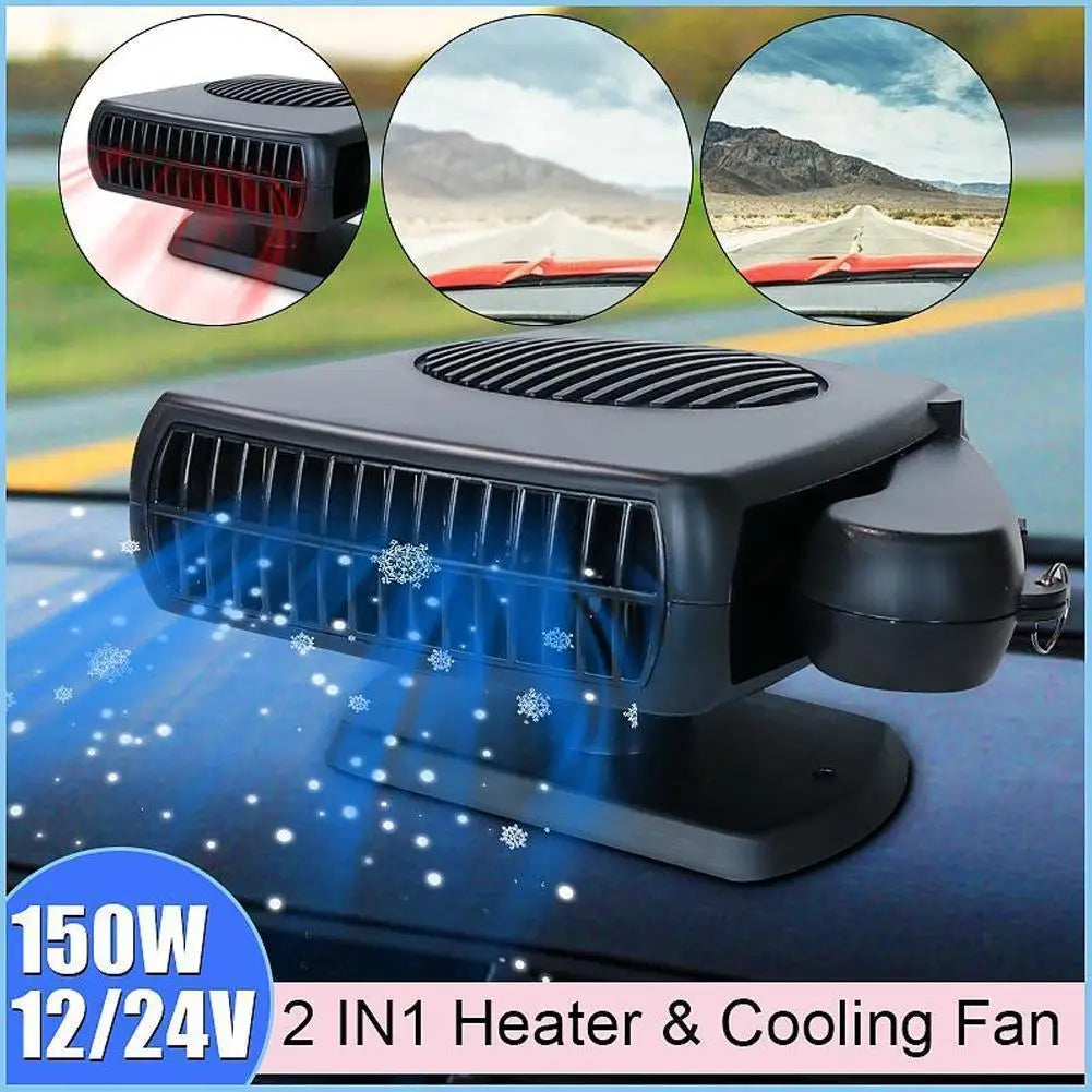 Car Heater 12/24V 150W Dryer 2 in 1 Electric Heater Cooling Fan Air Windshield Defogging Defrost Defogger Defroster Accessories