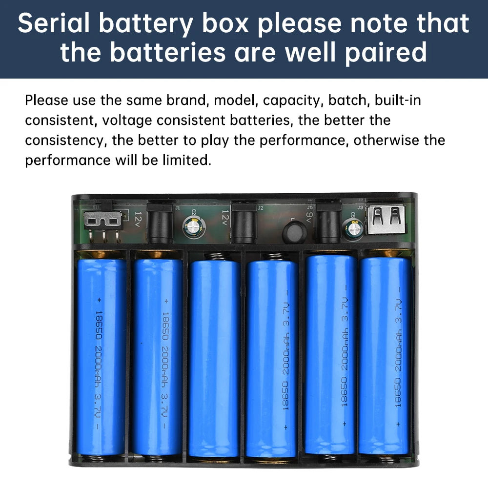 5V9V12V Output Power Bank Box for Cellphone Power Storage Case Tablet Modem 6x/3x 18650 Battery UPS Uninterrupted Power Supply