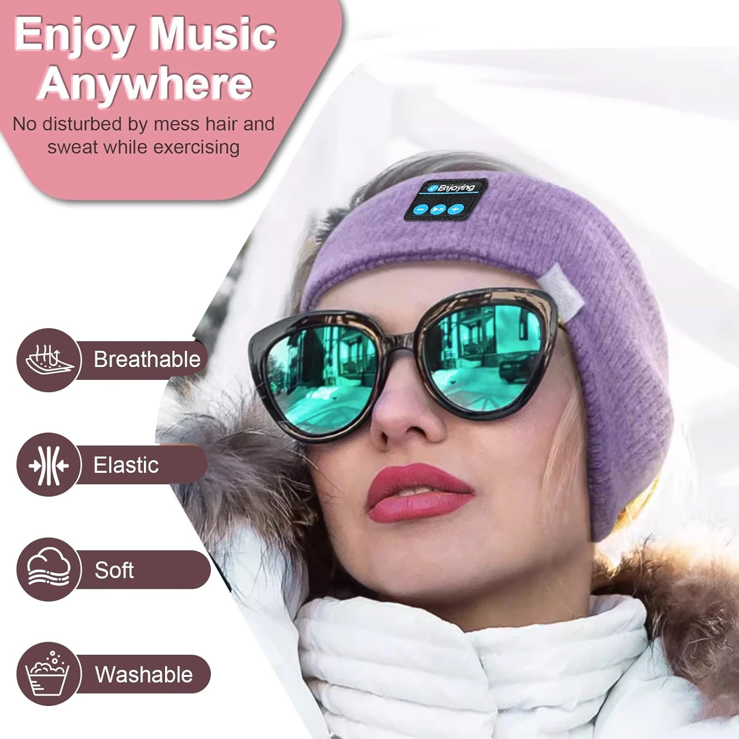 Unisex Wireless Bluetooth Headphones Headband Sports Music Winter Earmuffs Mic Outdoor Ear-Muffs Ear Cover Bluetooth Headset
