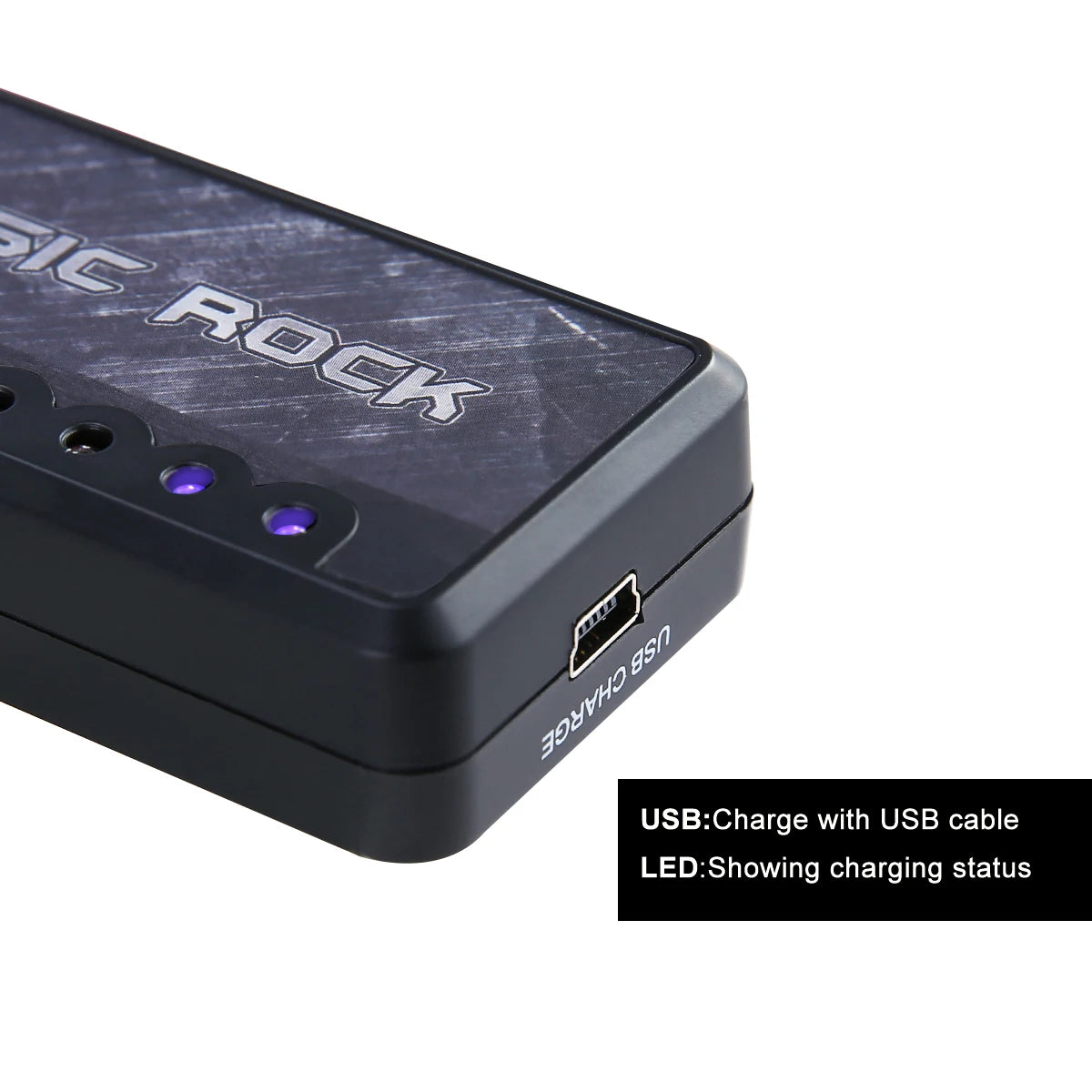 ammoon Electric Guitar Headphone Amplifier Amp 1/4 Inch Plug 3.5mm Headphone Jack & Aux In with Classic Rock Distortion Effect