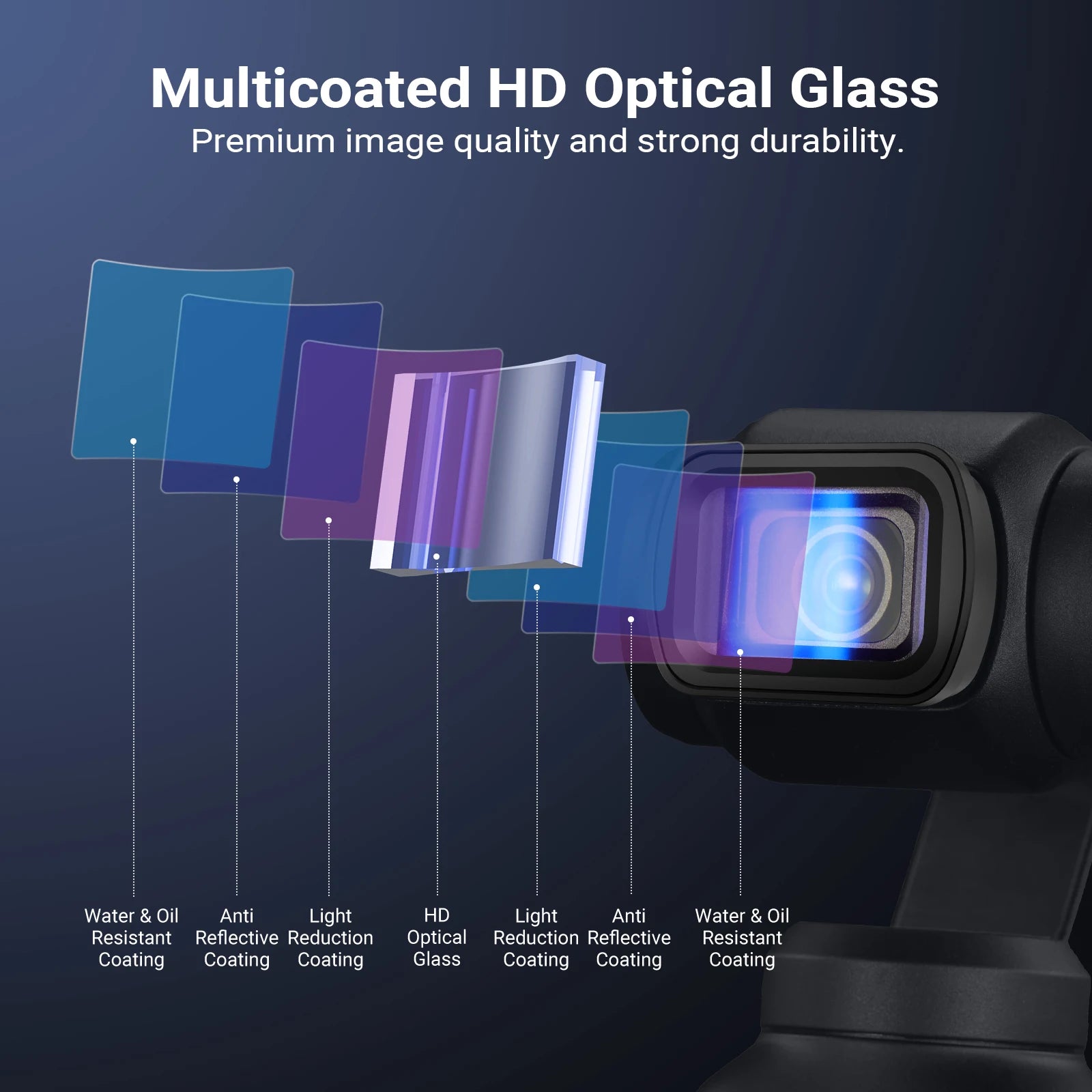 NEEWER 1.2X Blue Anamorphic Lens For DJI Osmo Pocket 3 Creator Combo Accessories, HD Optical Glass Magnetic Effect Lens