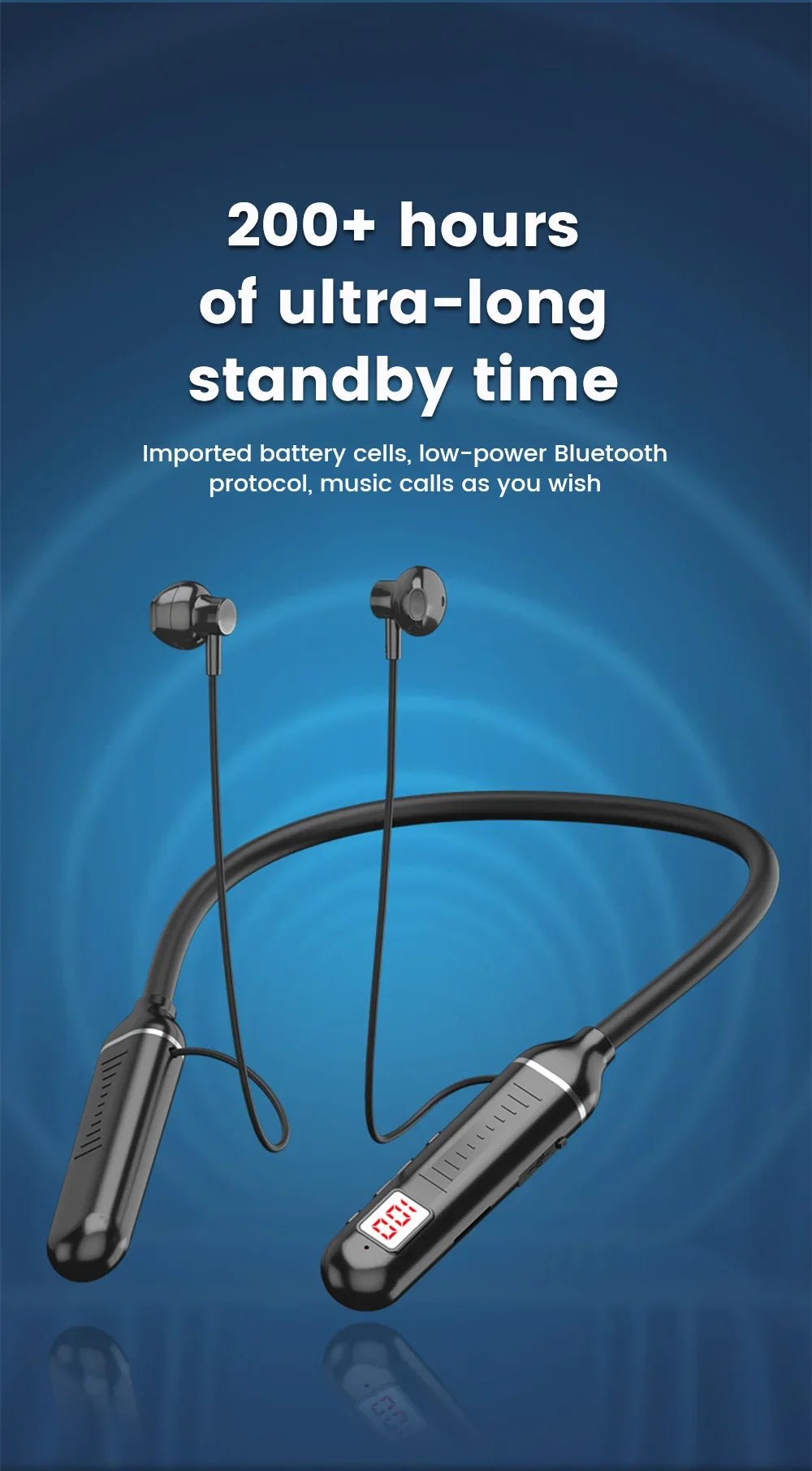 HyperWave 5.3 Wireless Neckband Gaming Earphones - LED-powered sound