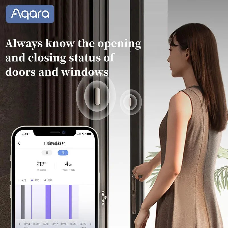 2025 Newest Aqara Door Window Sensor P1 Zigbee 3.0 Remotely View Intelligent Linkage Smart home Devices Work With Homekit APP