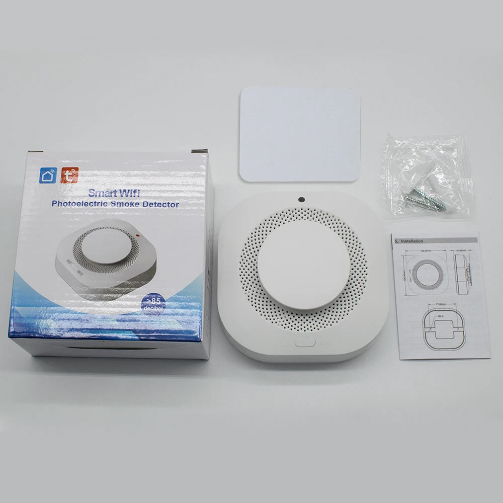 Tuya Smart Zigbee / Wifi Smoke Detector Smart Fire Fire Protection Home Security Alarm Sound Light Alarm APP Control